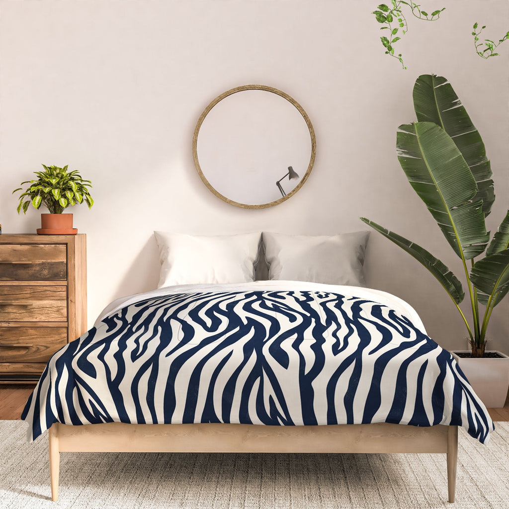 Avenie BR Navy Tiger Stripes Comforter