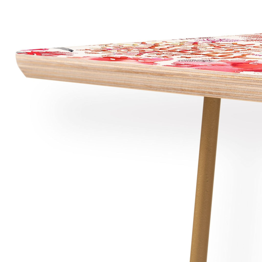 Ninola Design Botanic Retreat Coral Reef Crab Lobster Red Coffee Table
