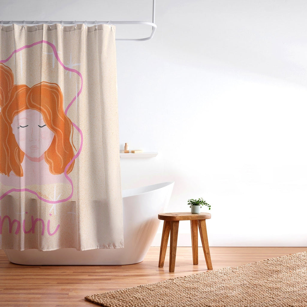 Little Om Zodiac Signs Gemini Shower Curtain
