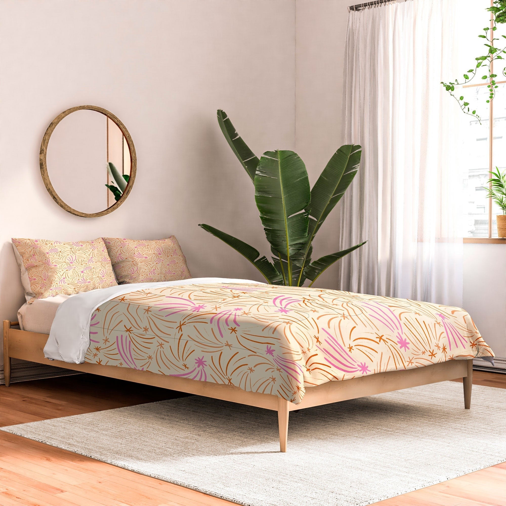 Little Om Pattern Shooting Stars cream Comforter