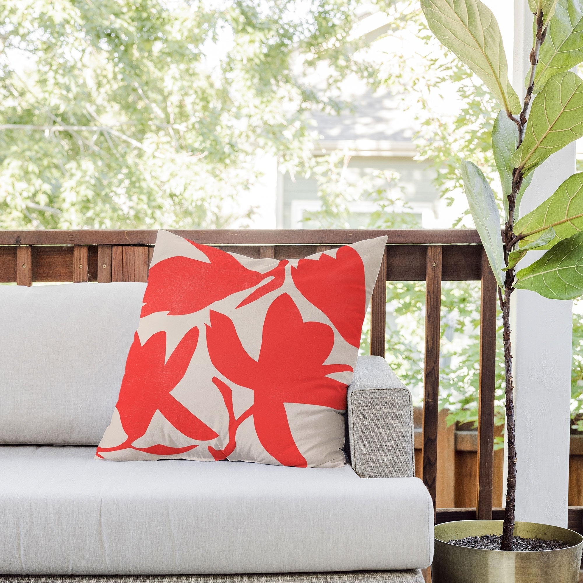 Garima Dhawan magnolia 12 Outdoor Throw Pillow