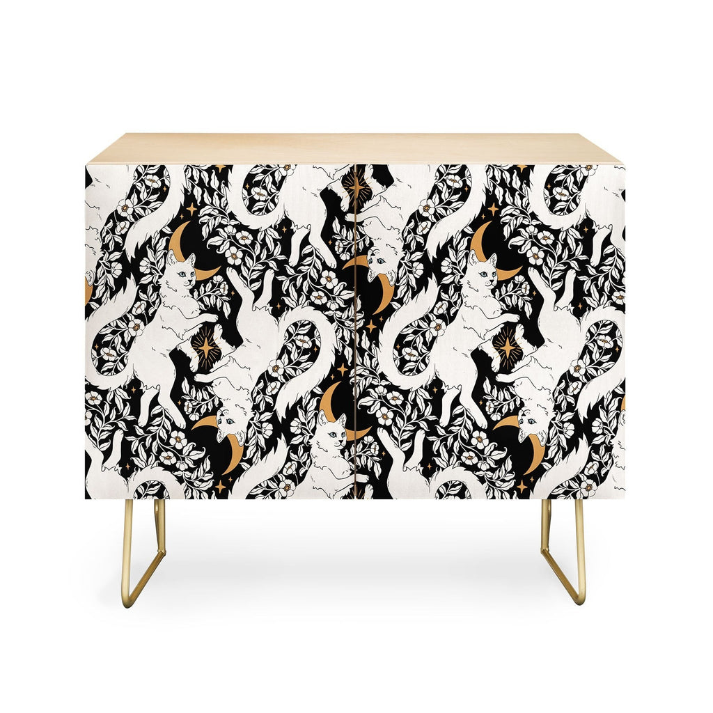 Avenie Celestial Cats Gold Credenza
