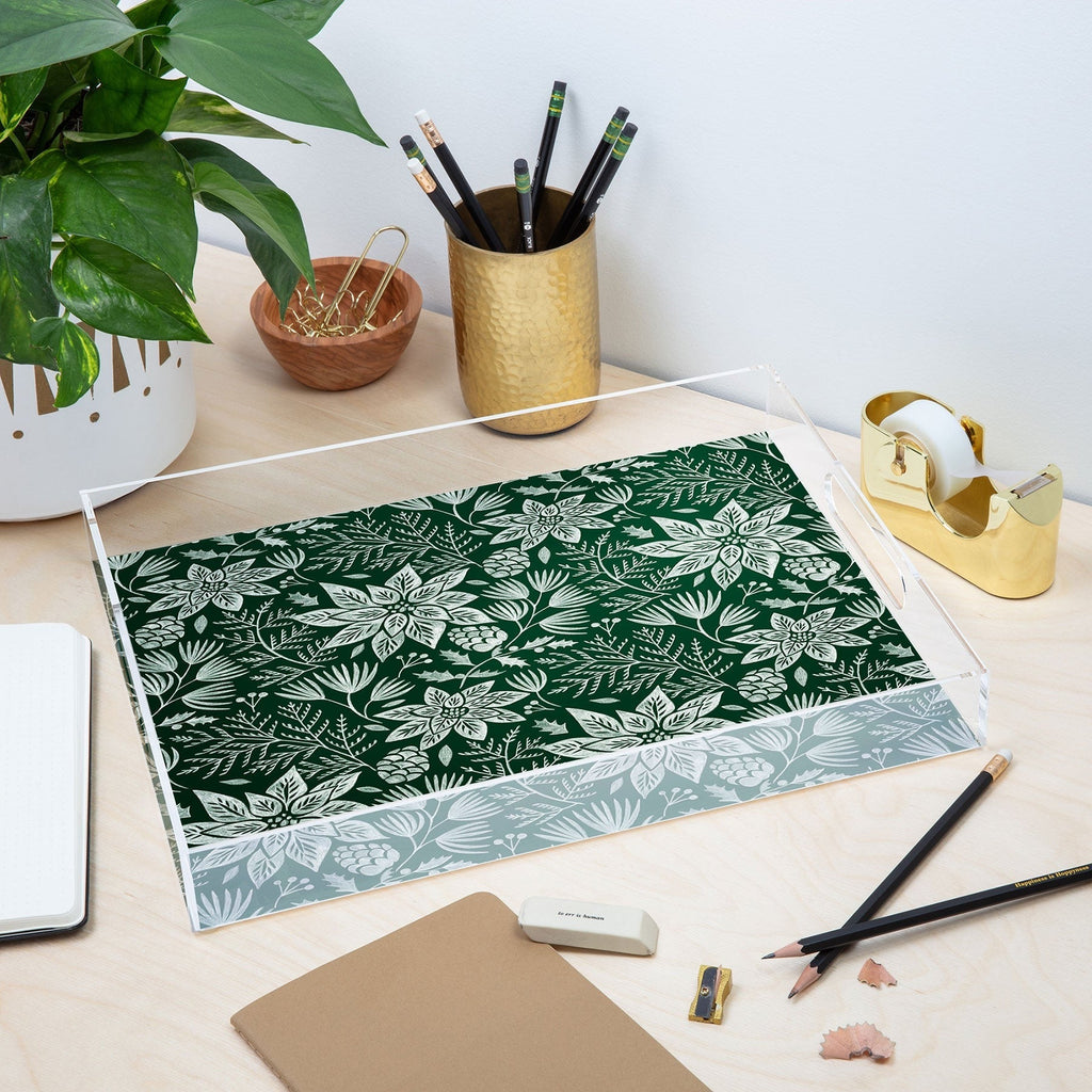 Pimlada Phuapradit Christmas Poinsettia Acrylic Tray