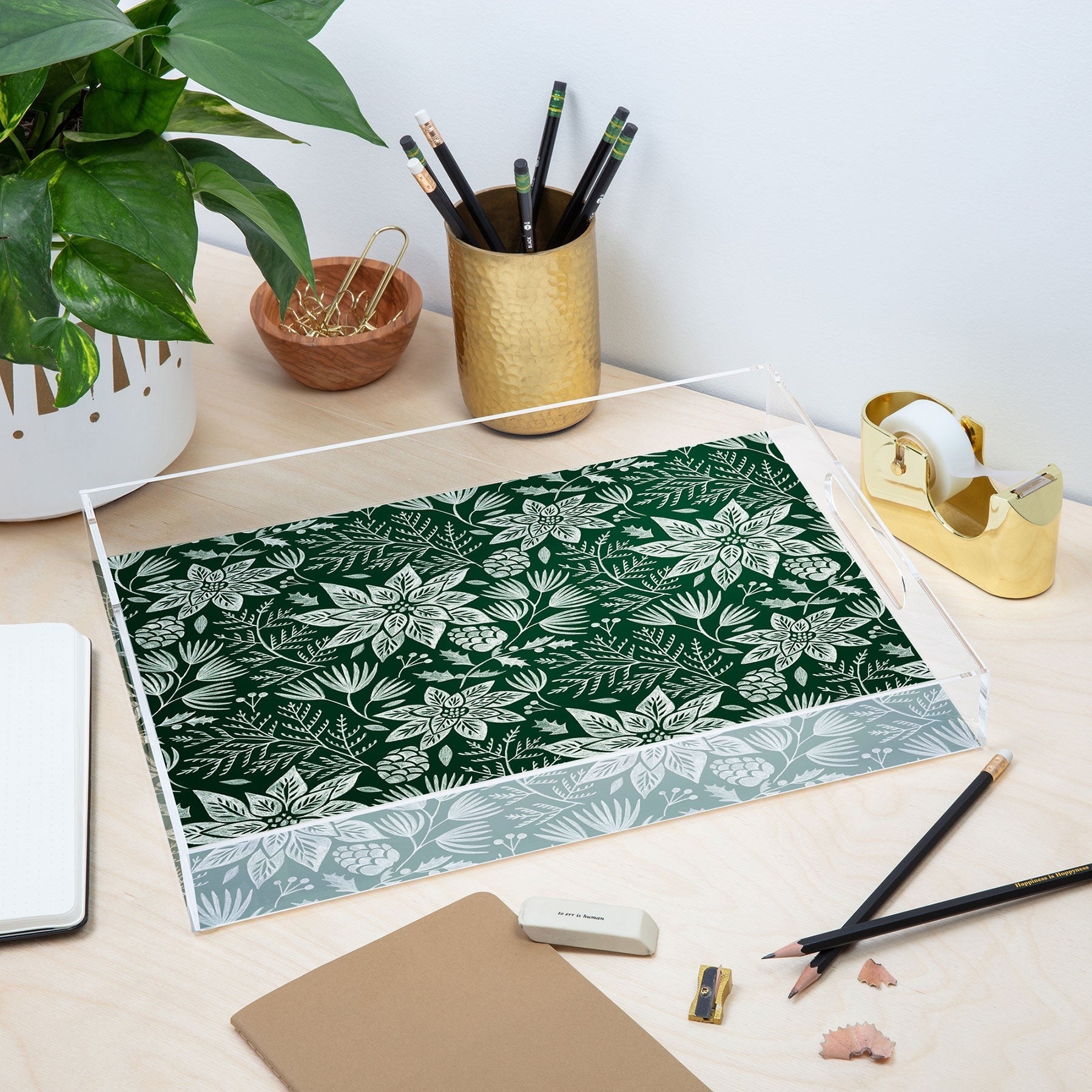 Pimlada Phuapradit Christmas Poinsettia Acrylic Tray
