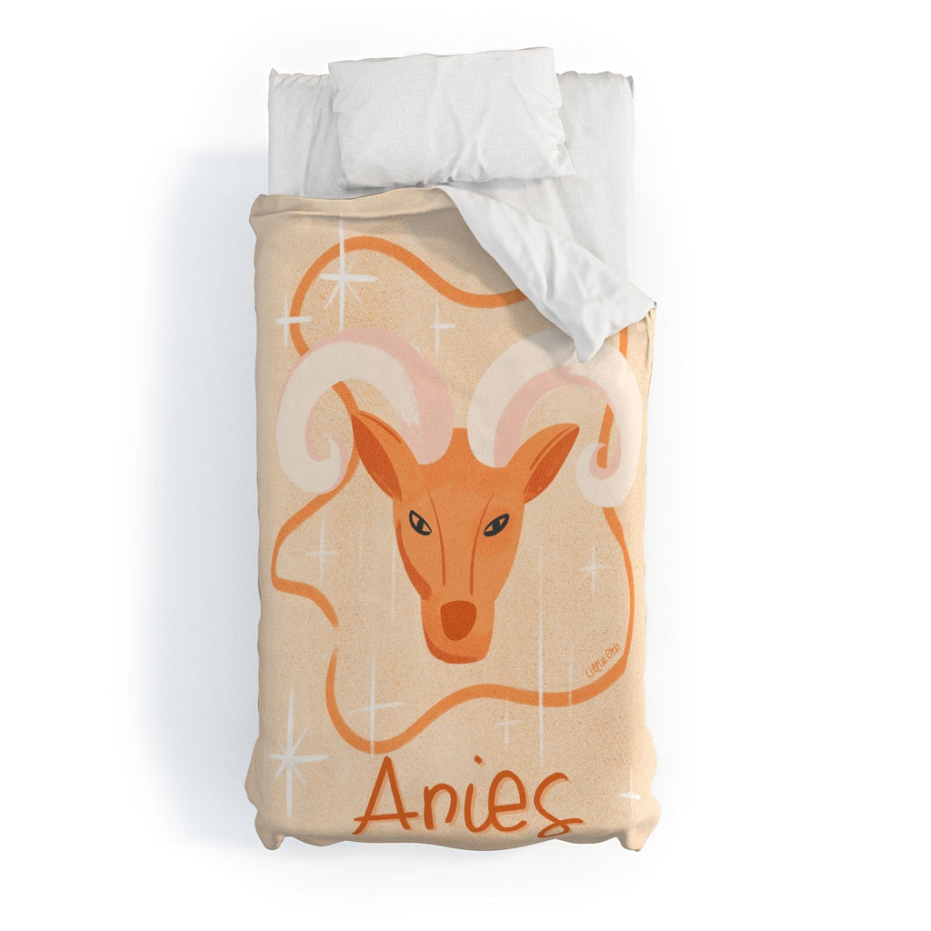 Little Om Zodiac Signs Aries Duvet Cover