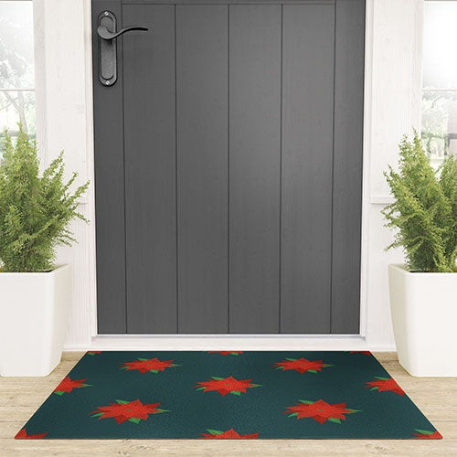 Design by Spark Poinsettia Florals Welcome Mat