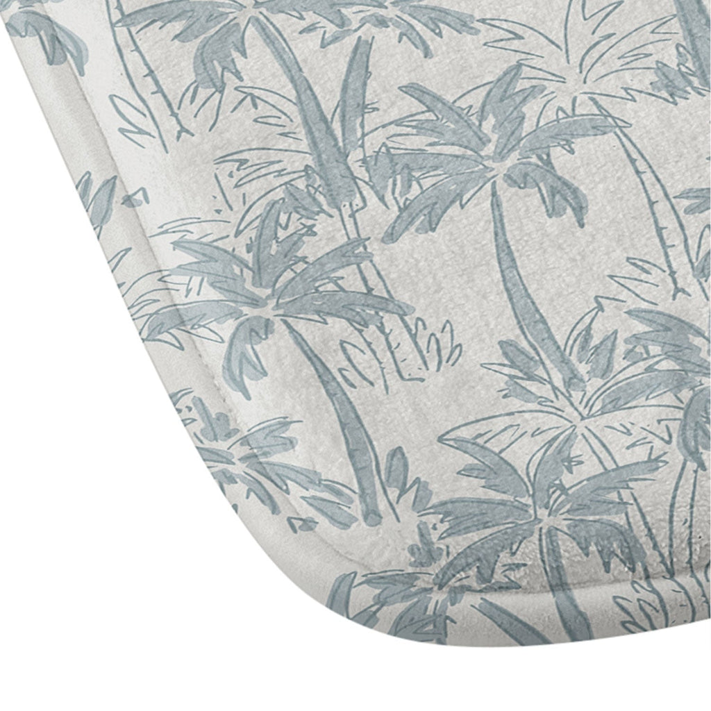 CoastL Studio Palm Forest Coastal Blue Memory Foam Bath Mat