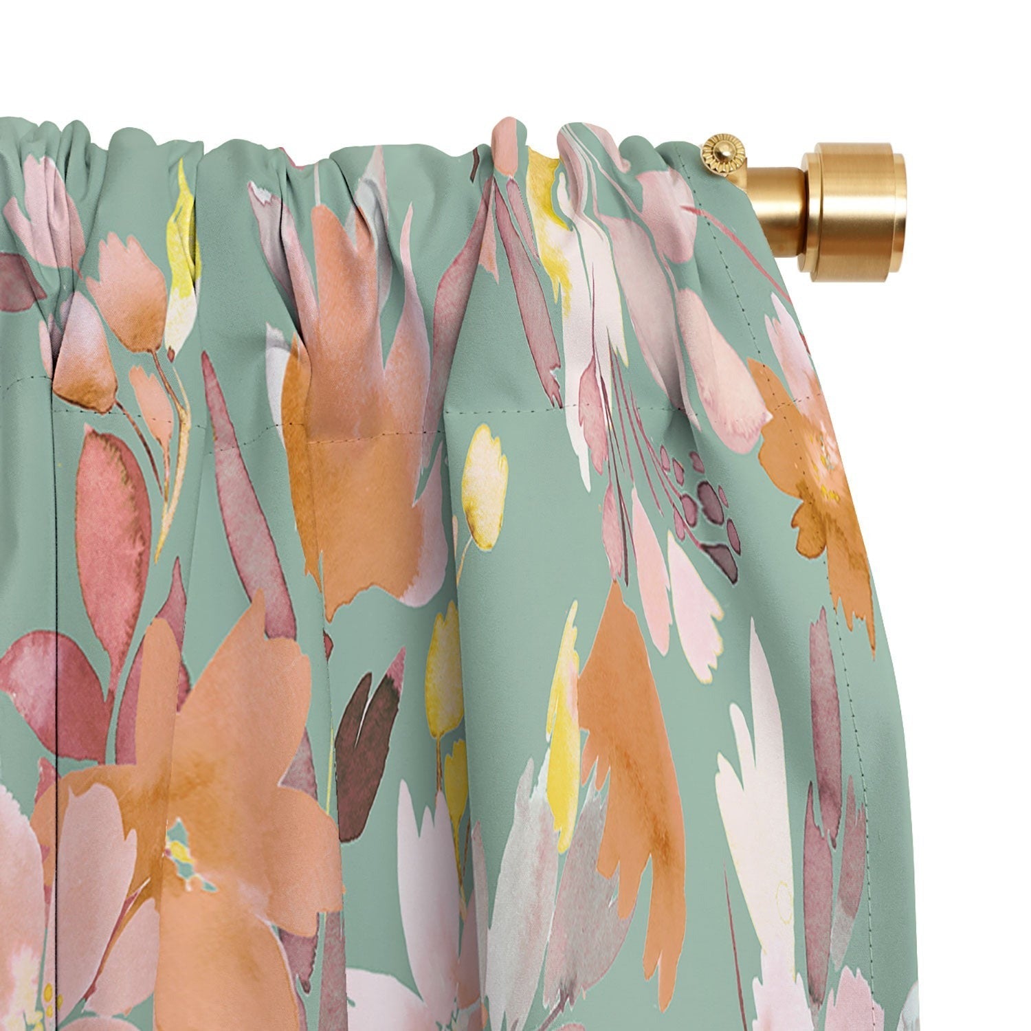 Ninola Design Botanic Retreat Floral Oleander Whimsical Teal Green Blackout Non Repeat