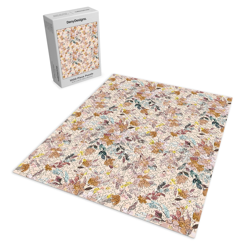 Ninola Design Botanic Retreat Floral Oleander Whimsical Soft Pink Puzzle