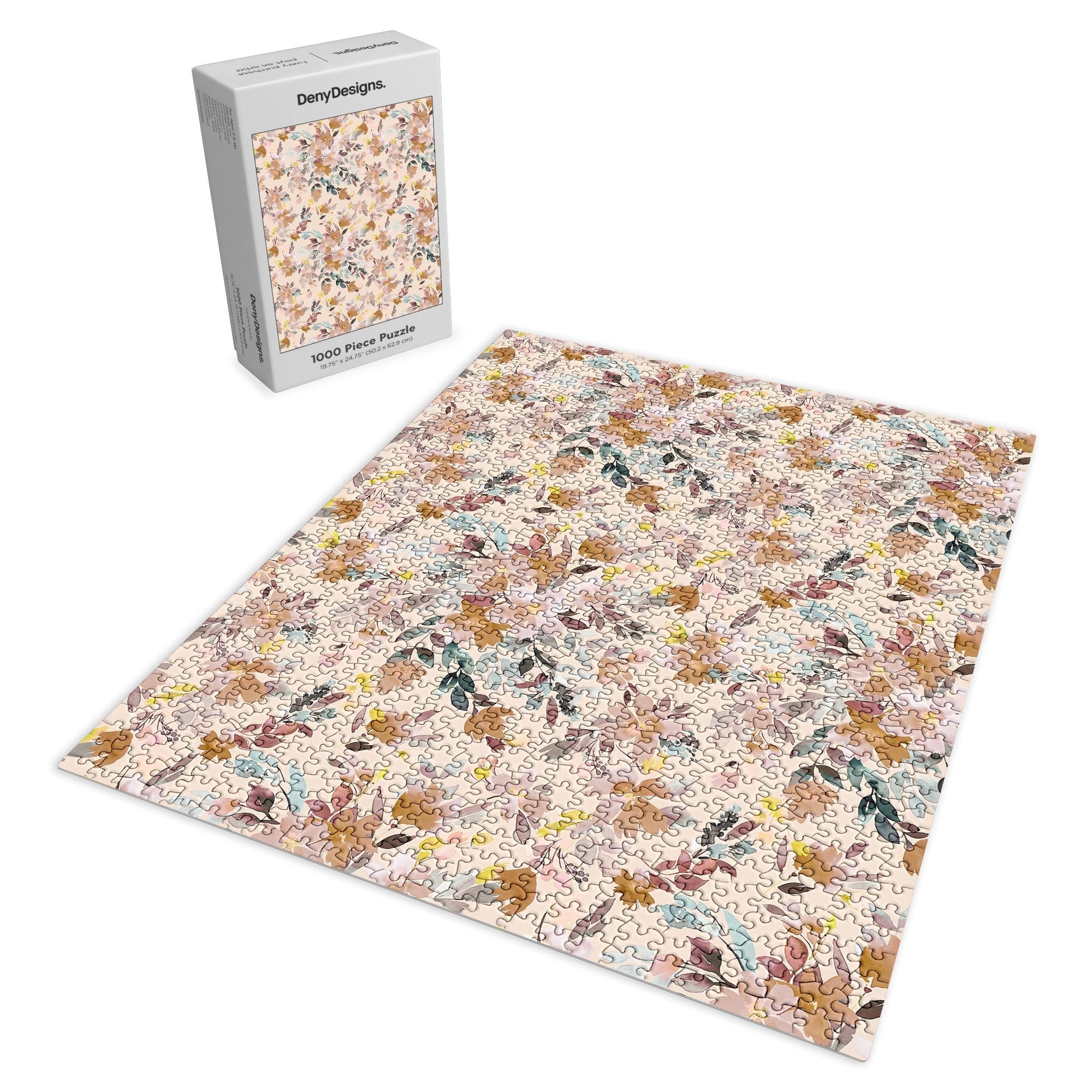 Ninola Design Botanic Retreat Floral Oleander Whimsical Soft Pink Puzzle