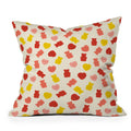 Design by Spark Gummy Bears and Candy Hearts Valentines Throw Pillow