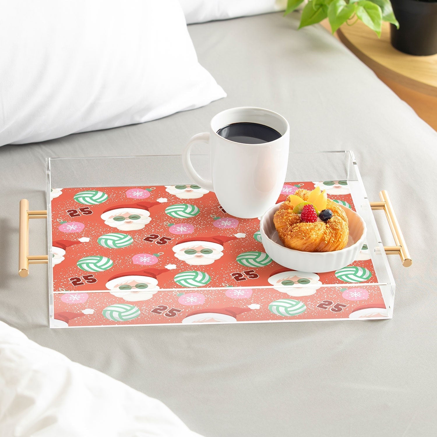 Design by Spark Sporty Volleyball Santa Acrylic Tray