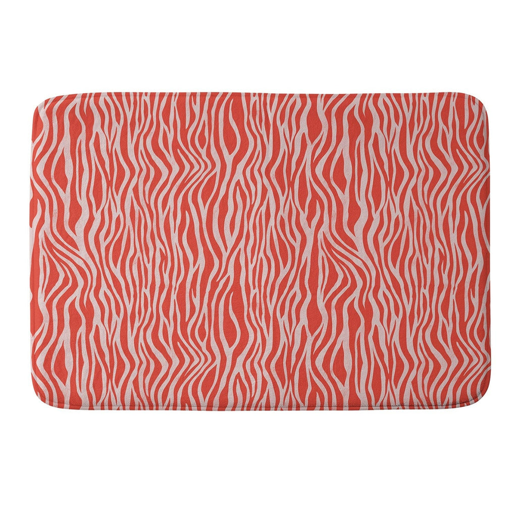 Avenie BR Red Zebra Stripe Memory Foam Bath Mat