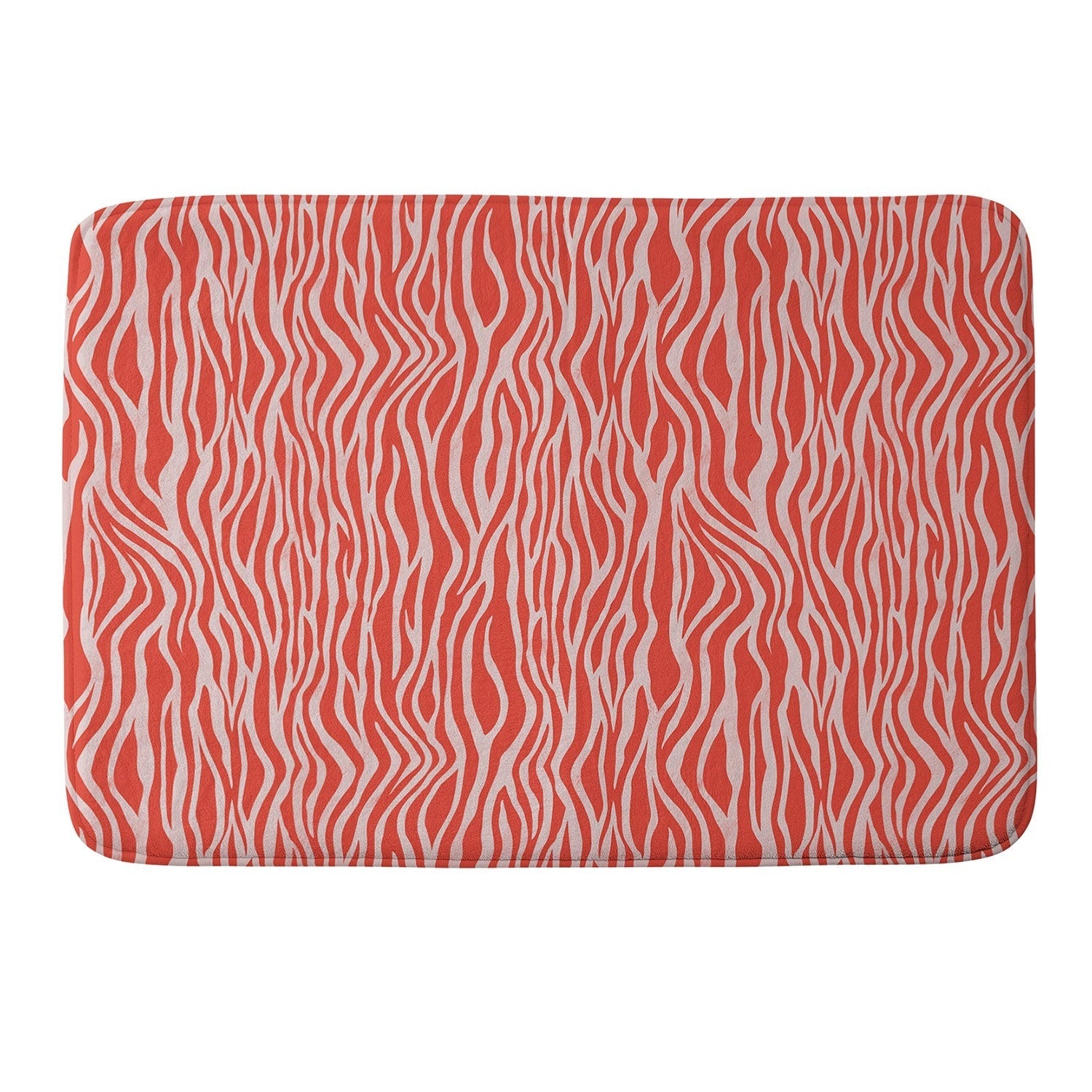Avenie BR Red Zebra Stripe Memory Foam Bath Mat