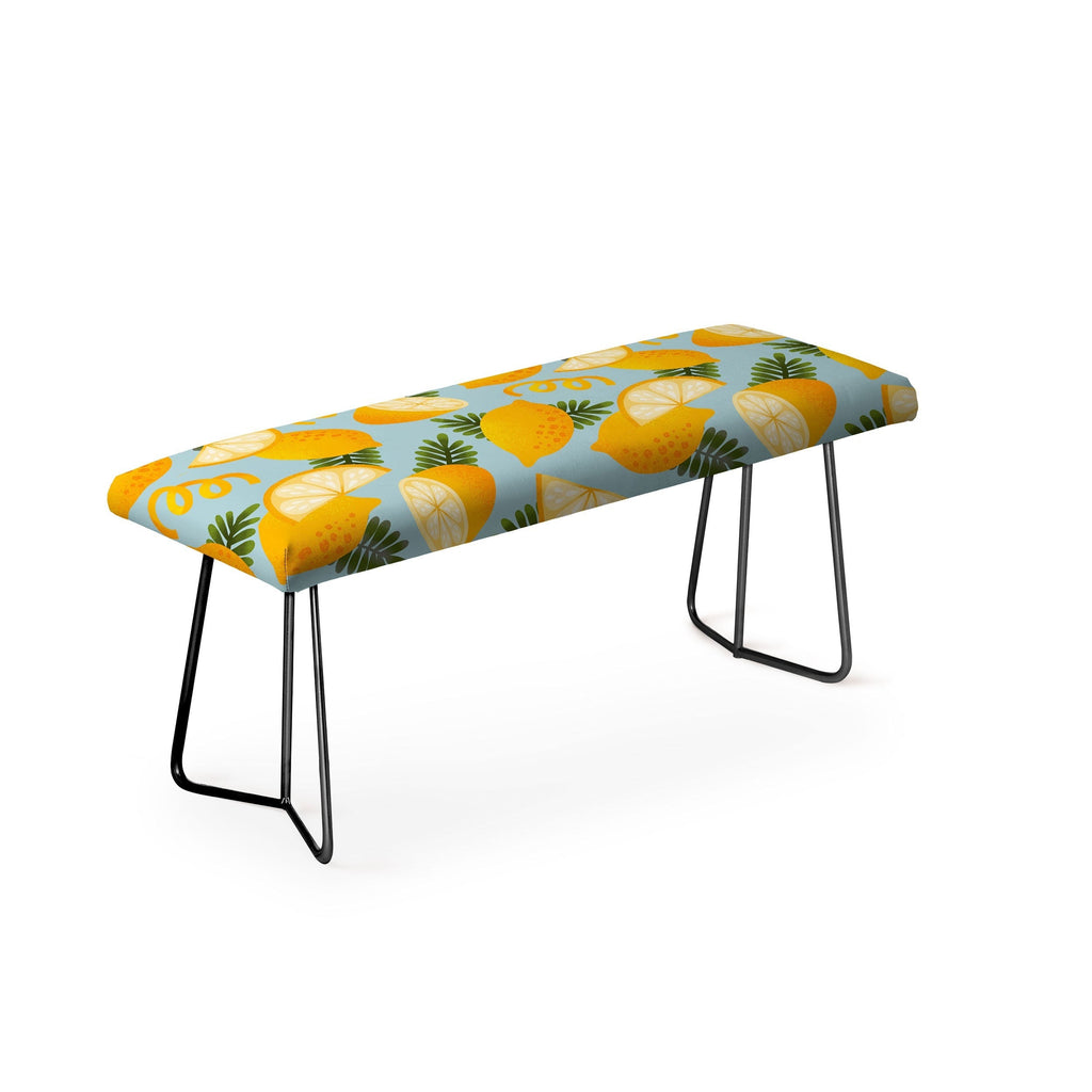 Jessica Molina Lemon Pattern on Sky Blue Bench