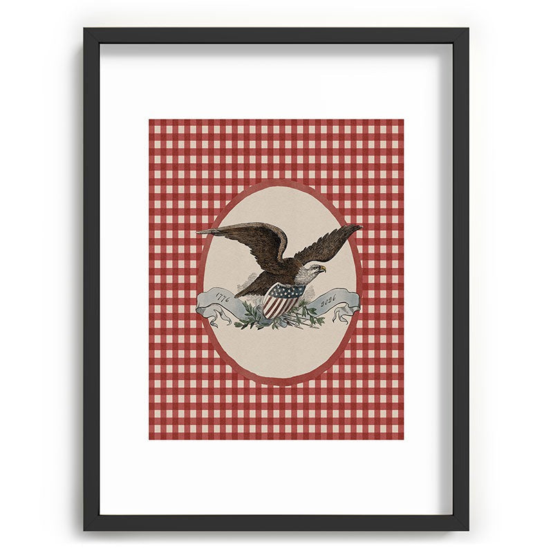 DENY Designs Gingham Eagle Recessed Framing Rectangle