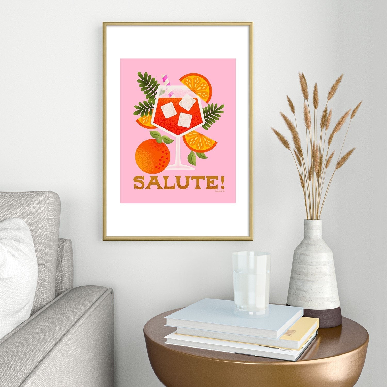 Jessica Molina Orange Spritz Metal Framed Art Print