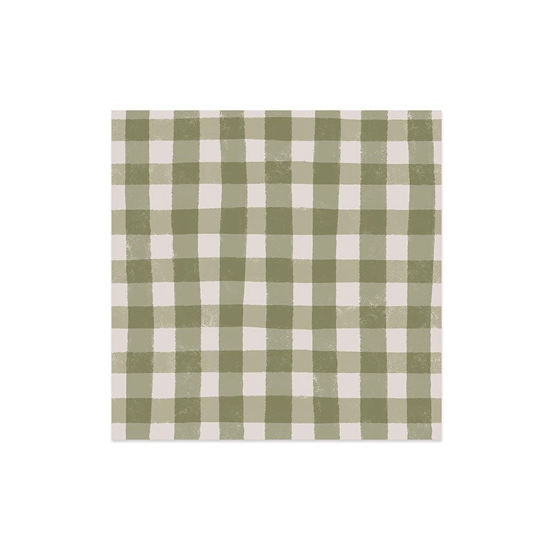 Menina Lisboa Rustic Green Plaid Art Print