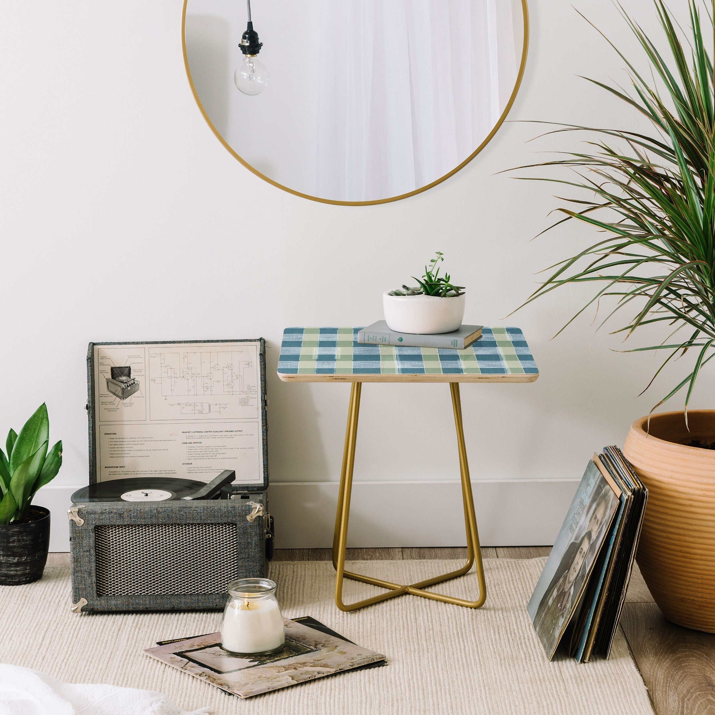 Marta Barragan Camarasa Country Style Checks Side Table