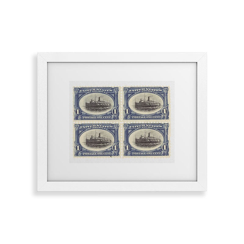 DENY Designs 1901 1c Fast Lake Navigation Stamps Framed Art Print