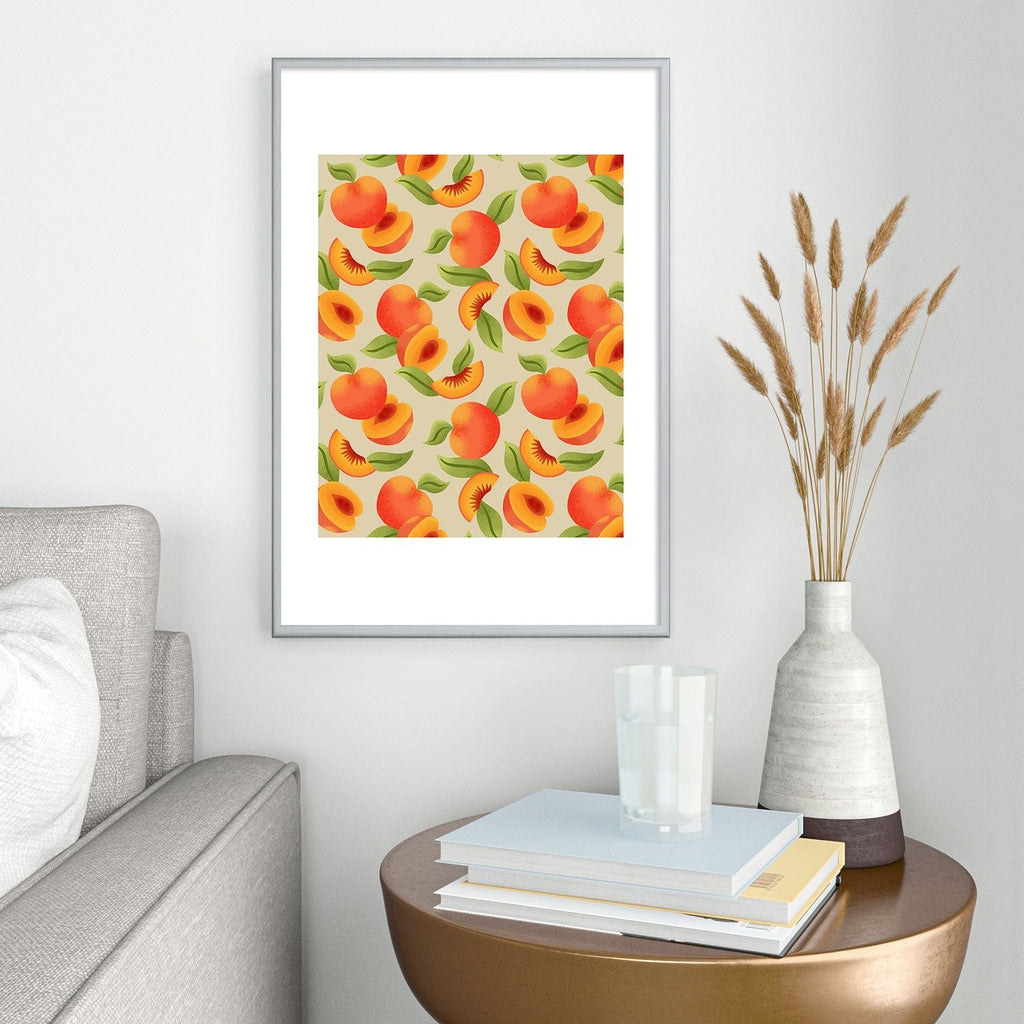 Jessica Molina Peach Pattern Metal Framed Art Print