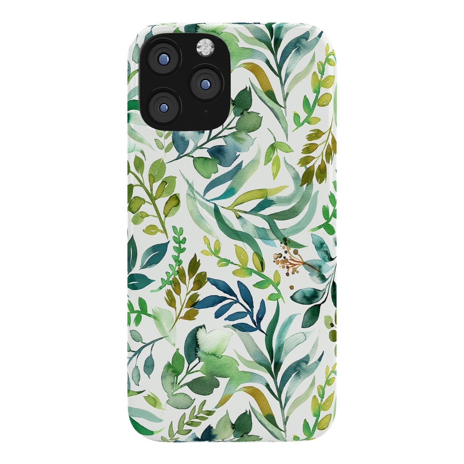 Ninola Design Botanic Retreat Loose Botanical Leaves Watercolor Green Phone Case
