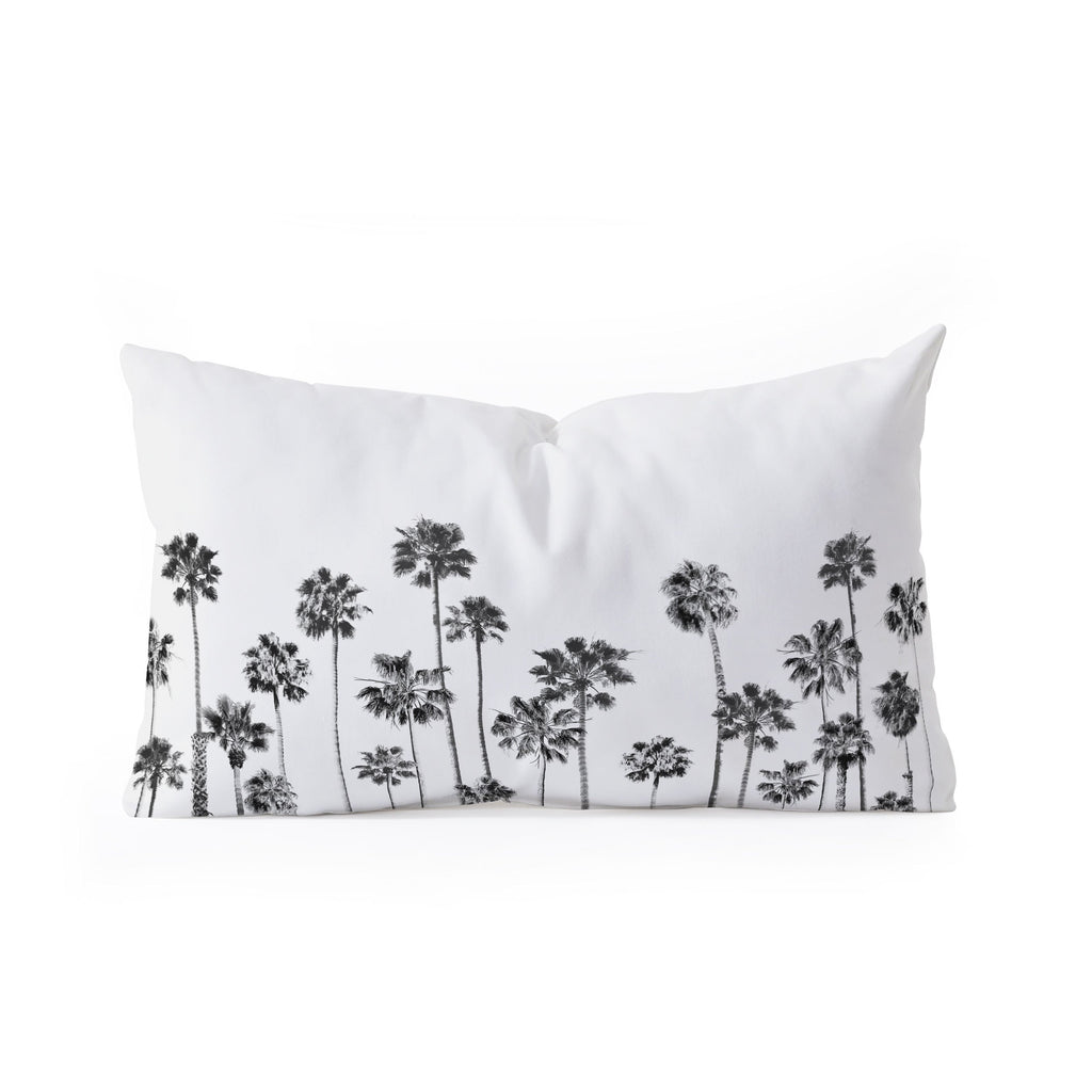 Gal Design Black And White Palms Oblong Throw Pillow