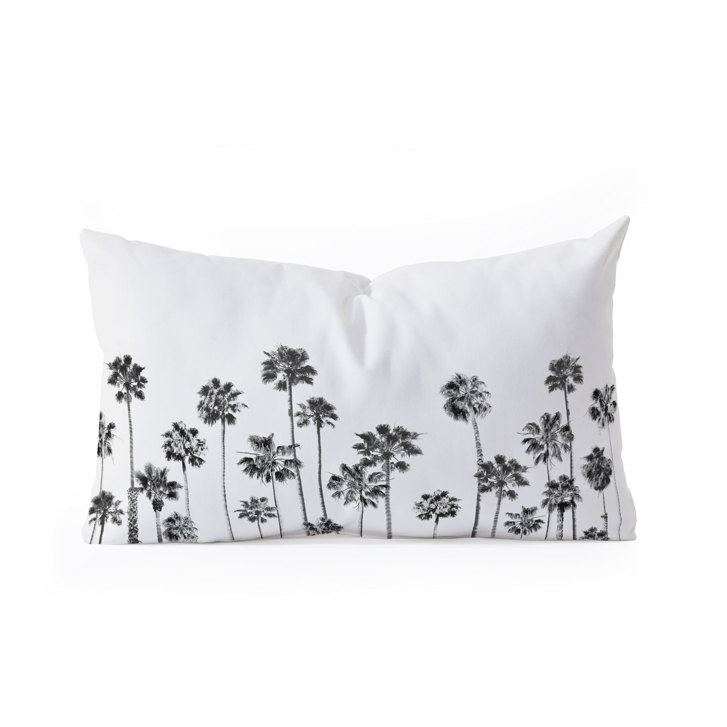 Gal Design Black And White Palms Oblong Throw Pillow