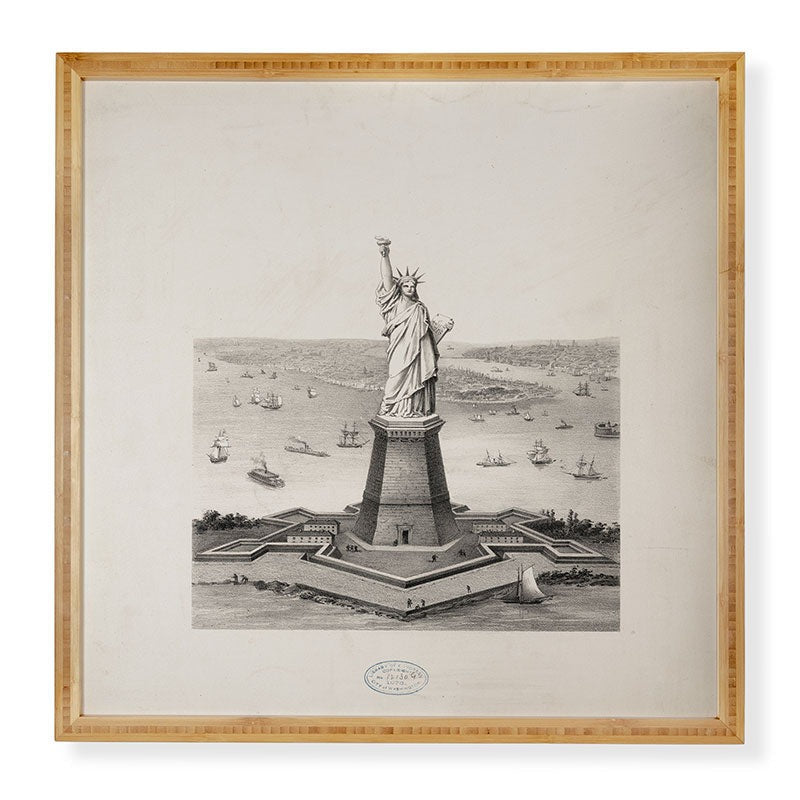 DENY Designs Vintage Lady Liberty Framed Wall Art