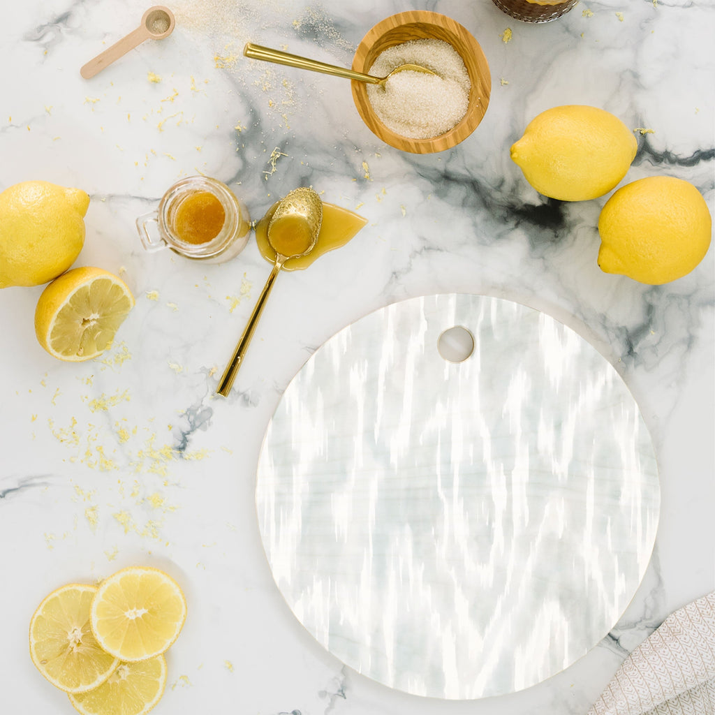 Jacqueline Maldonado Watercolor Wood Grain Cutting Board Round