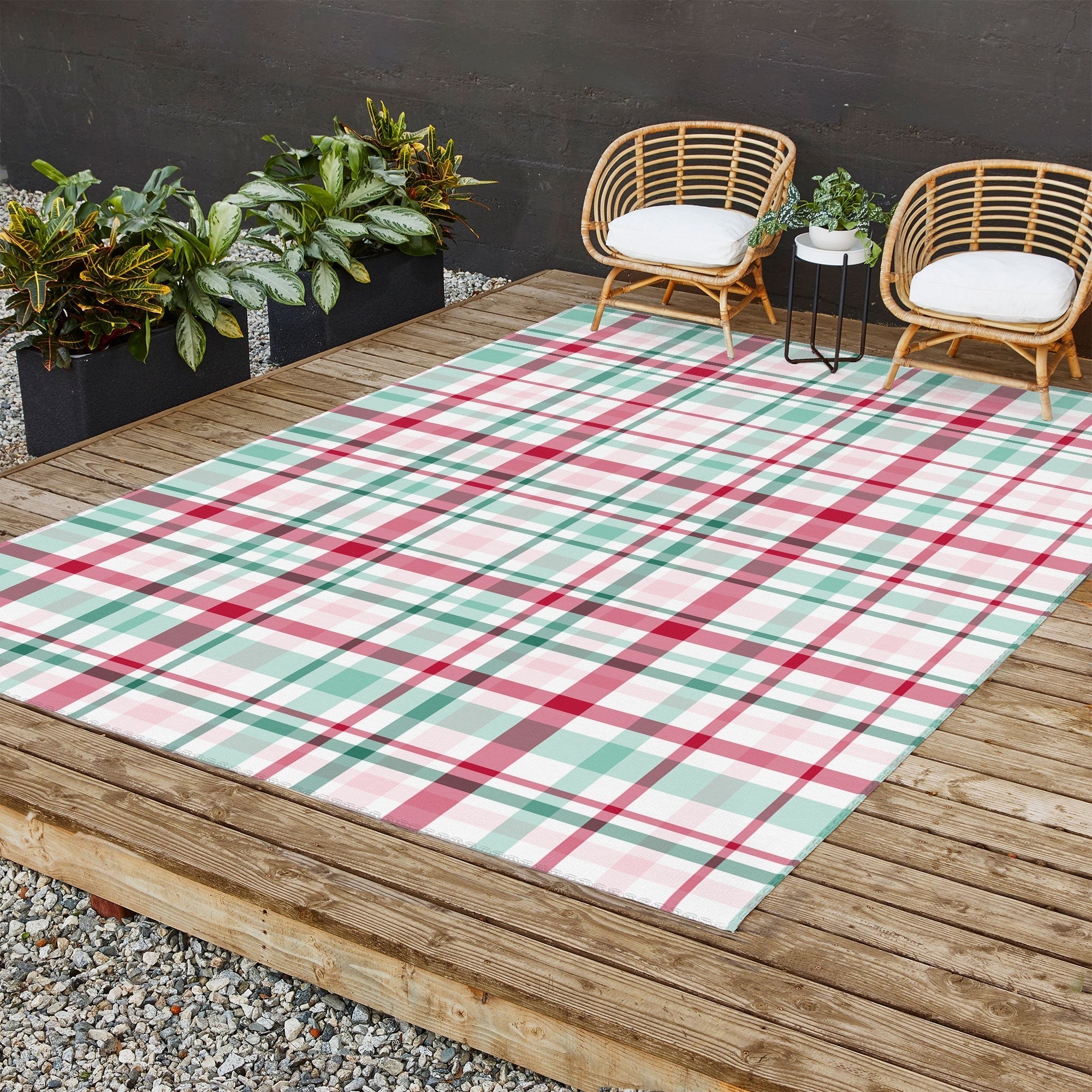 Lisa Argyropoulos Merry Vintage Plaid Outdoor Rug