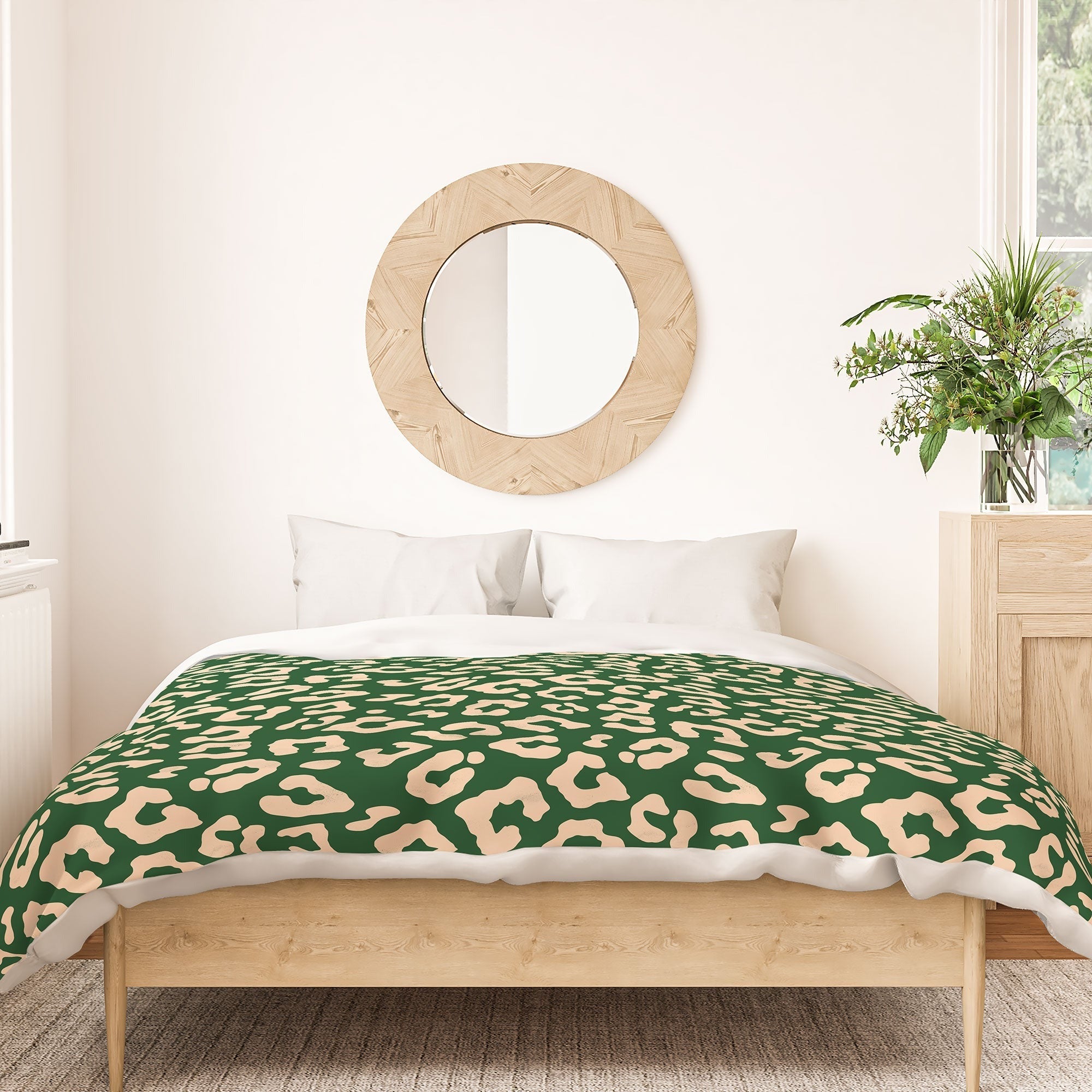 Avenie BR Cheetah Print In Green Duvet Cover