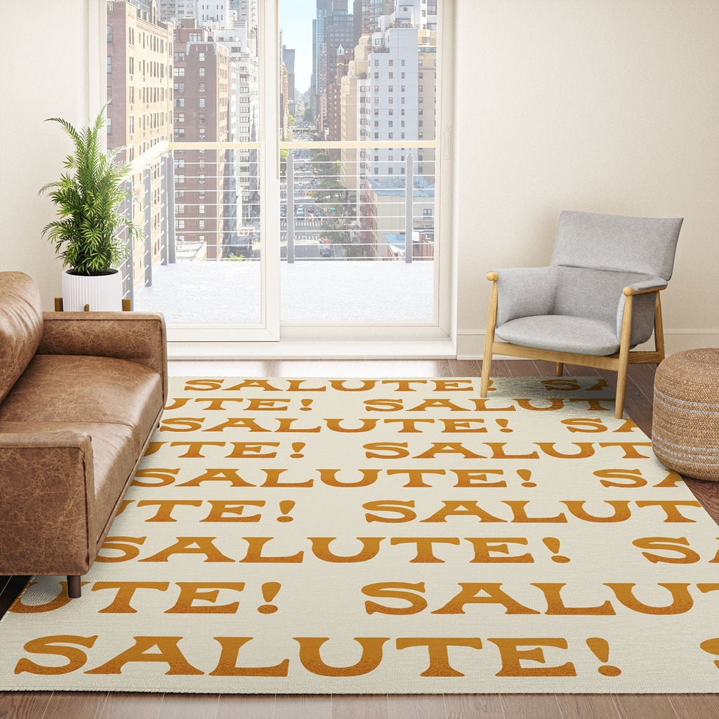 Jessica Molina Salute Gold Pattern on Cream Area Rug
