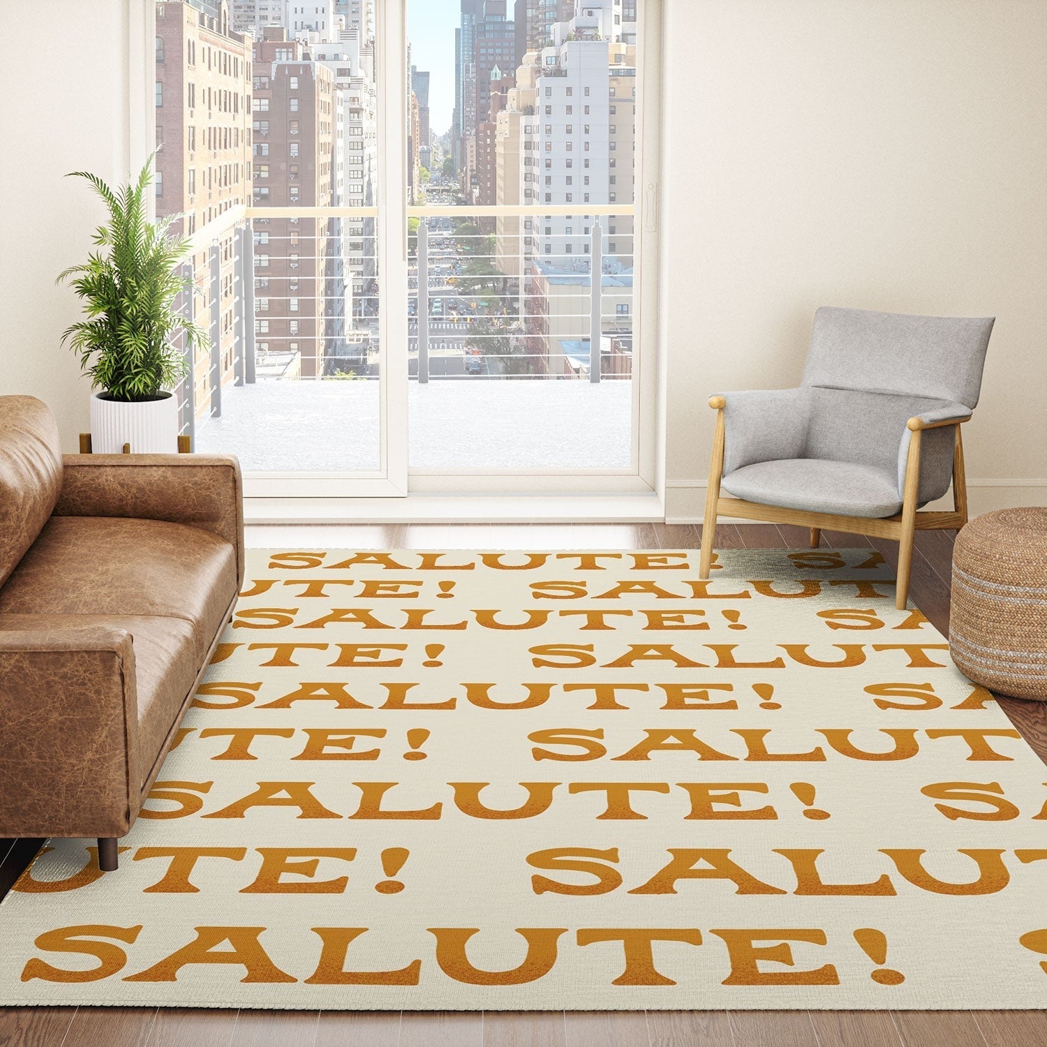 Jessica Molina Salute Gold Pattern on Cream Area Rug