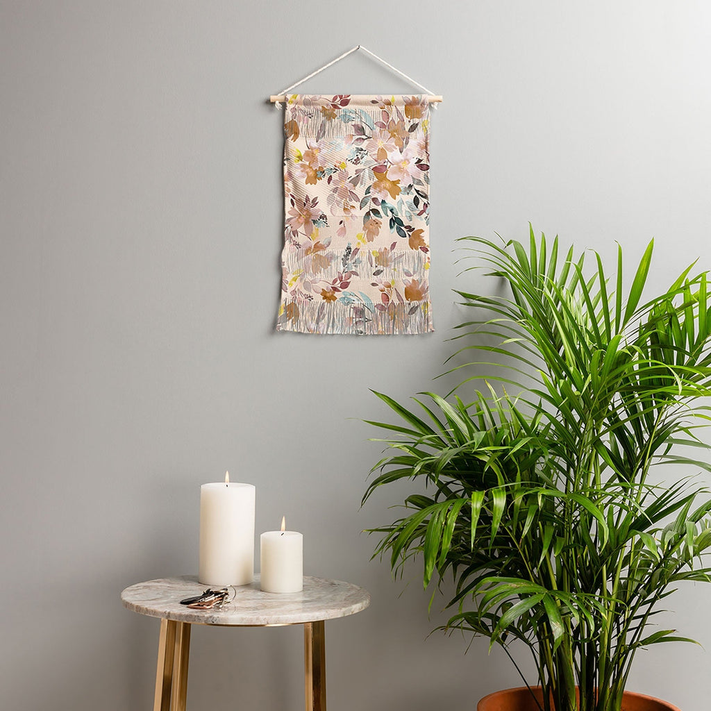 Ninola Design Botanic Retreat Floral Oleander Whimsical Soft Pink Wall Hanging Portrait