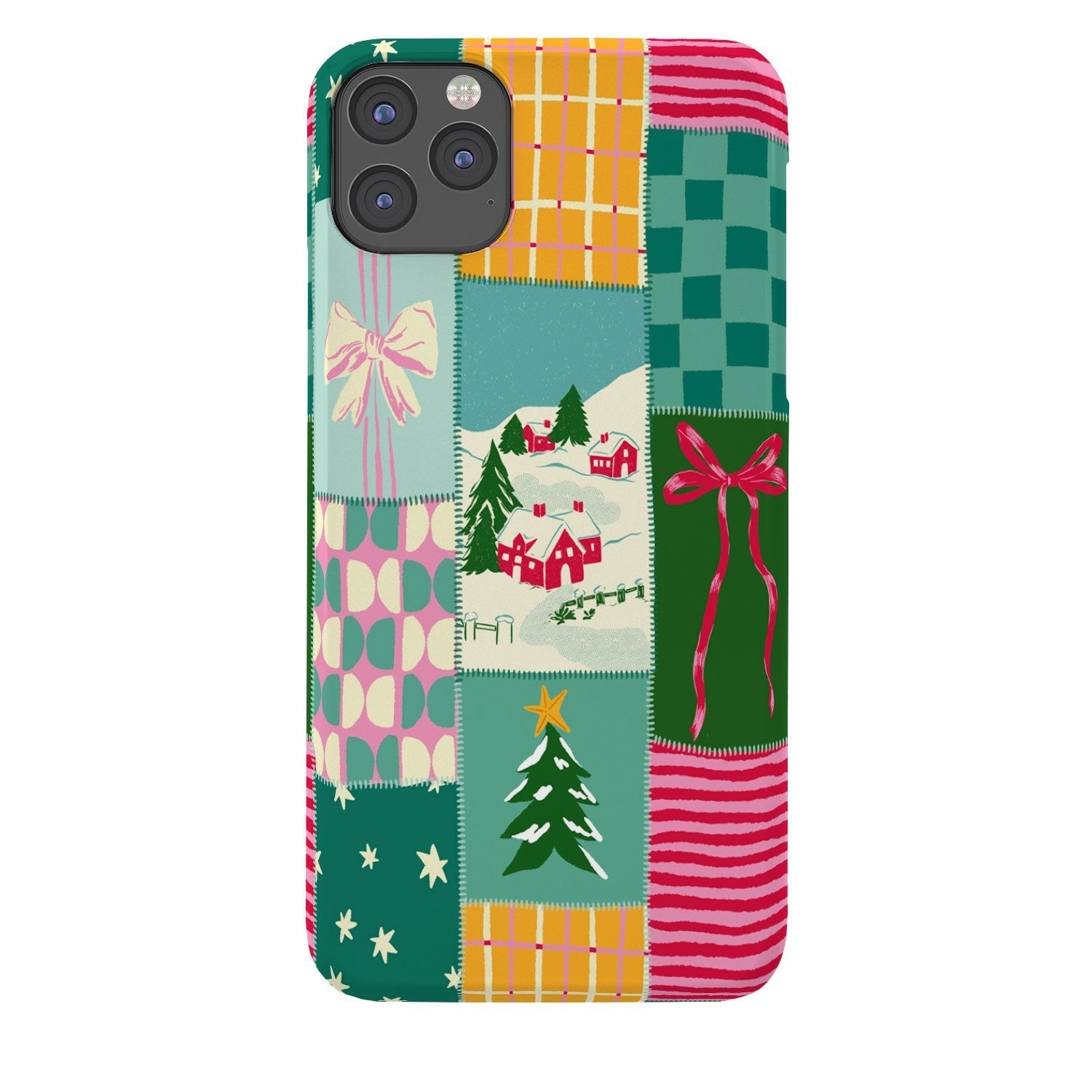 LouBruzzoni Cozy Christmas Patchwork Phone Case