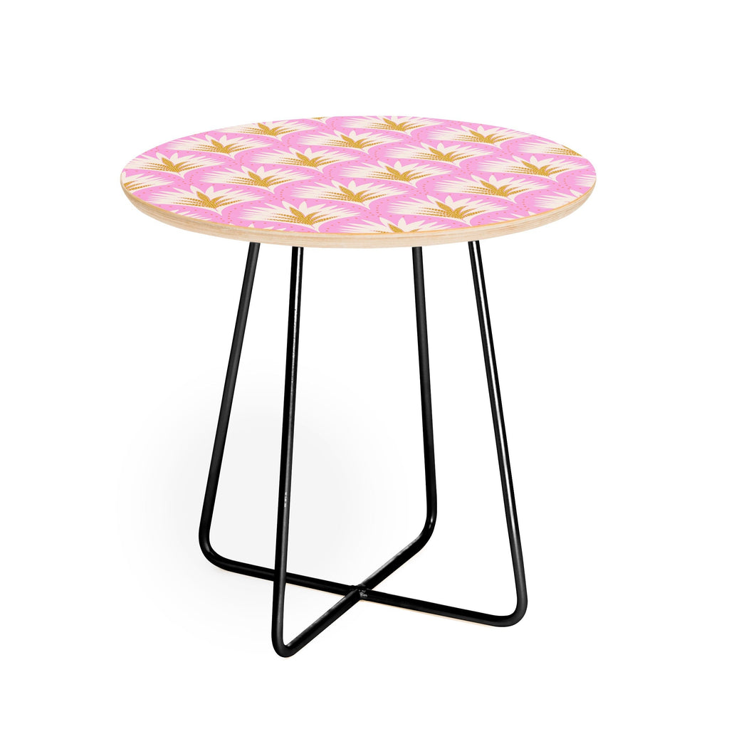 Jennifer Labre Pink Palmetto Round Side Table