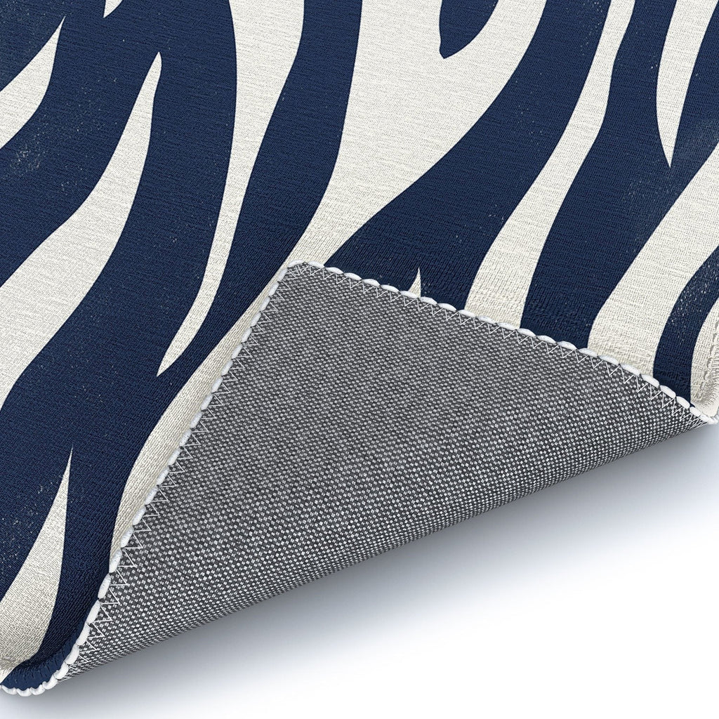 Avenie BR Navy Tiger Stripes Area Rug