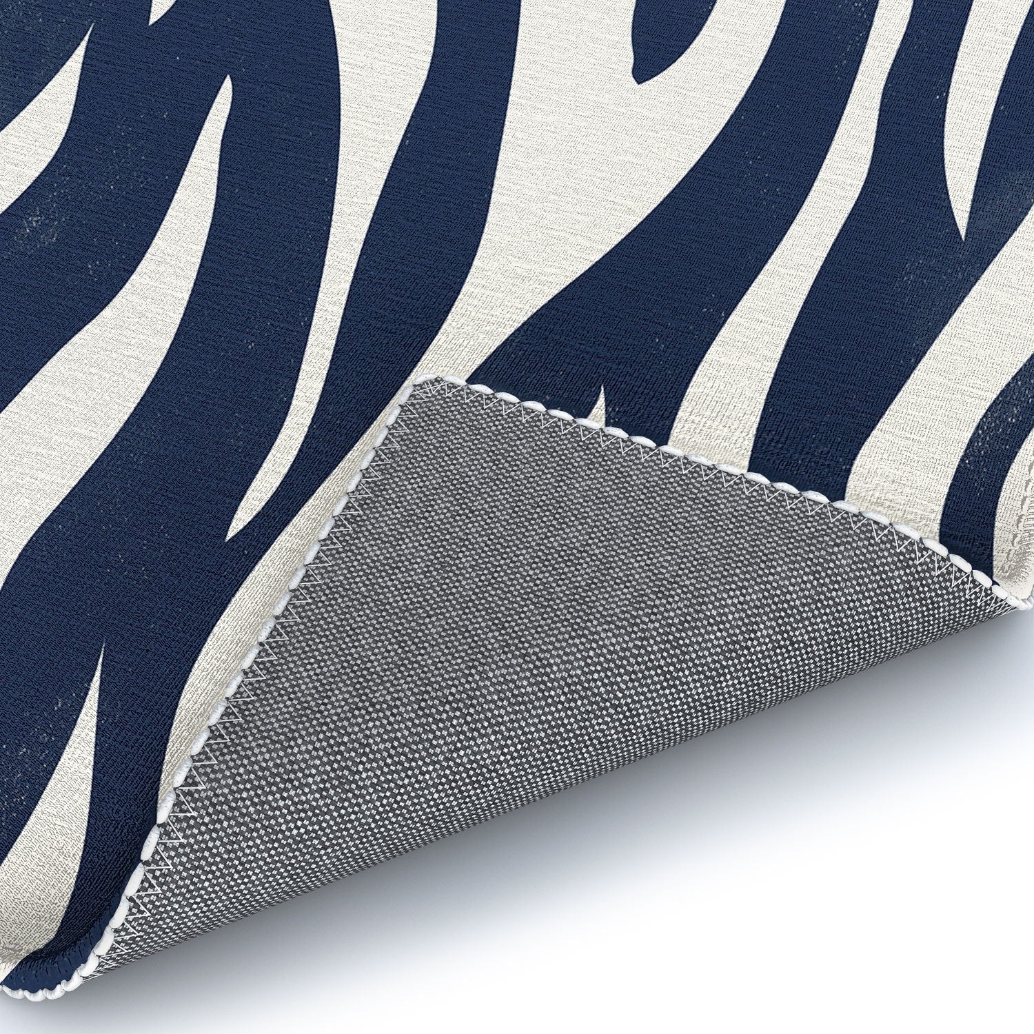 Avenie BR Navy Tiger Stripes Area Rug
