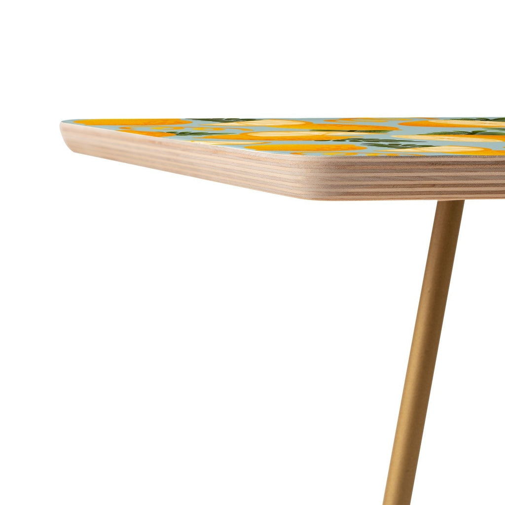 Jessica Molina Lemon Pattern on Sky Blue Side Table