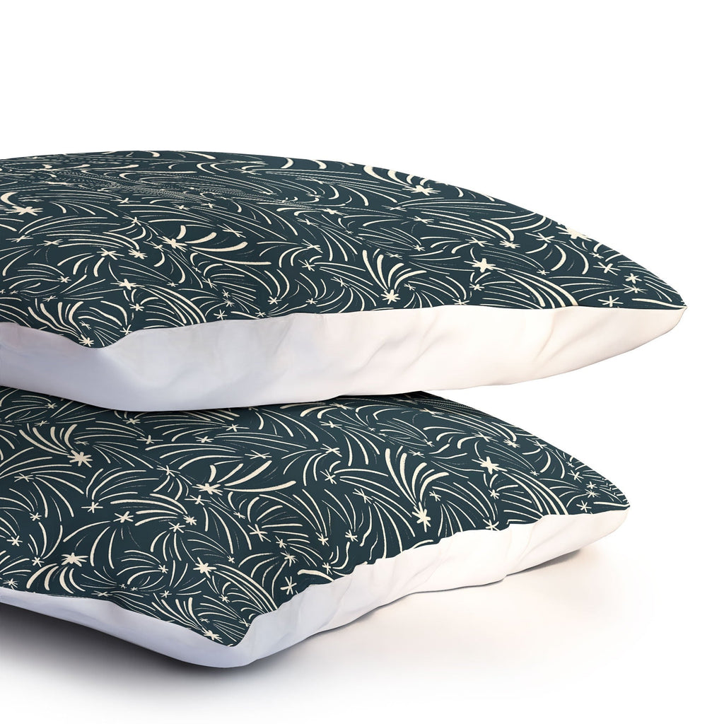 Little Om Pattern Shooting Stars blue Pillow Shams