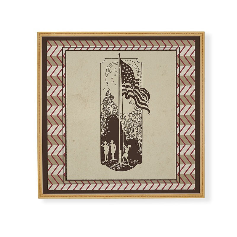 DENY Designs Flag Raisers Striped Square Framed Wall Art