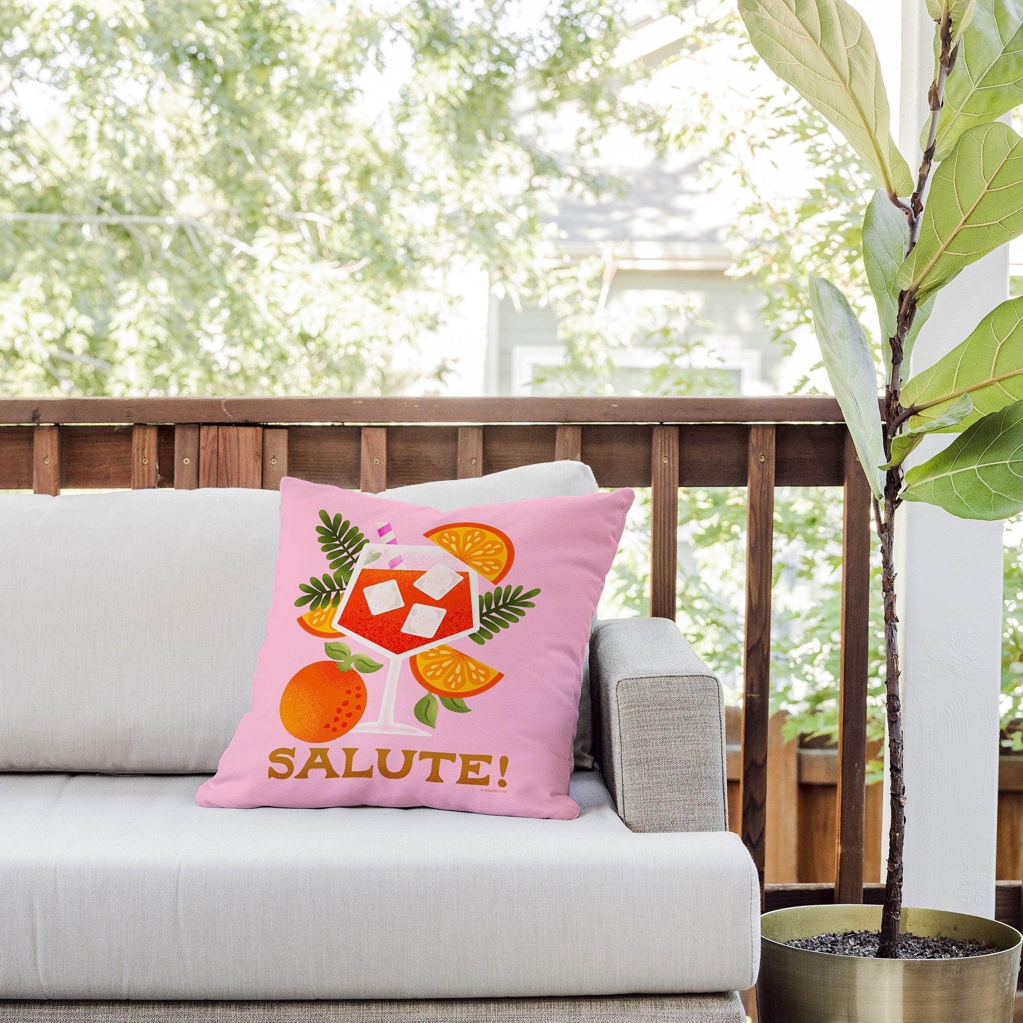 Jessica Molina Orange Spritz Outdoor Throw Pillow