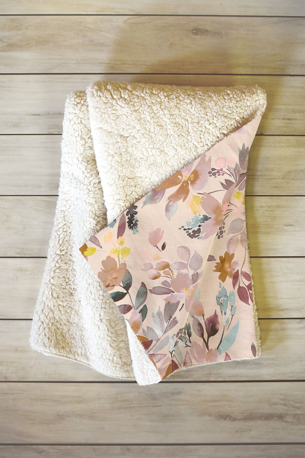 Ninola Design Botanic Retreat Floral Oleander Whimsical Soft Pink Fleece Throw Blanket