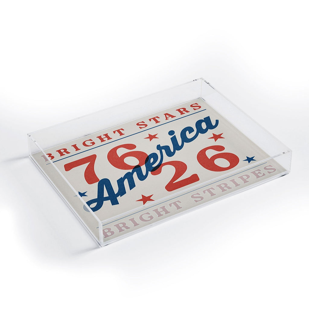 DENY Designs Bright Stars Bright Stripes Acrylic Tray
