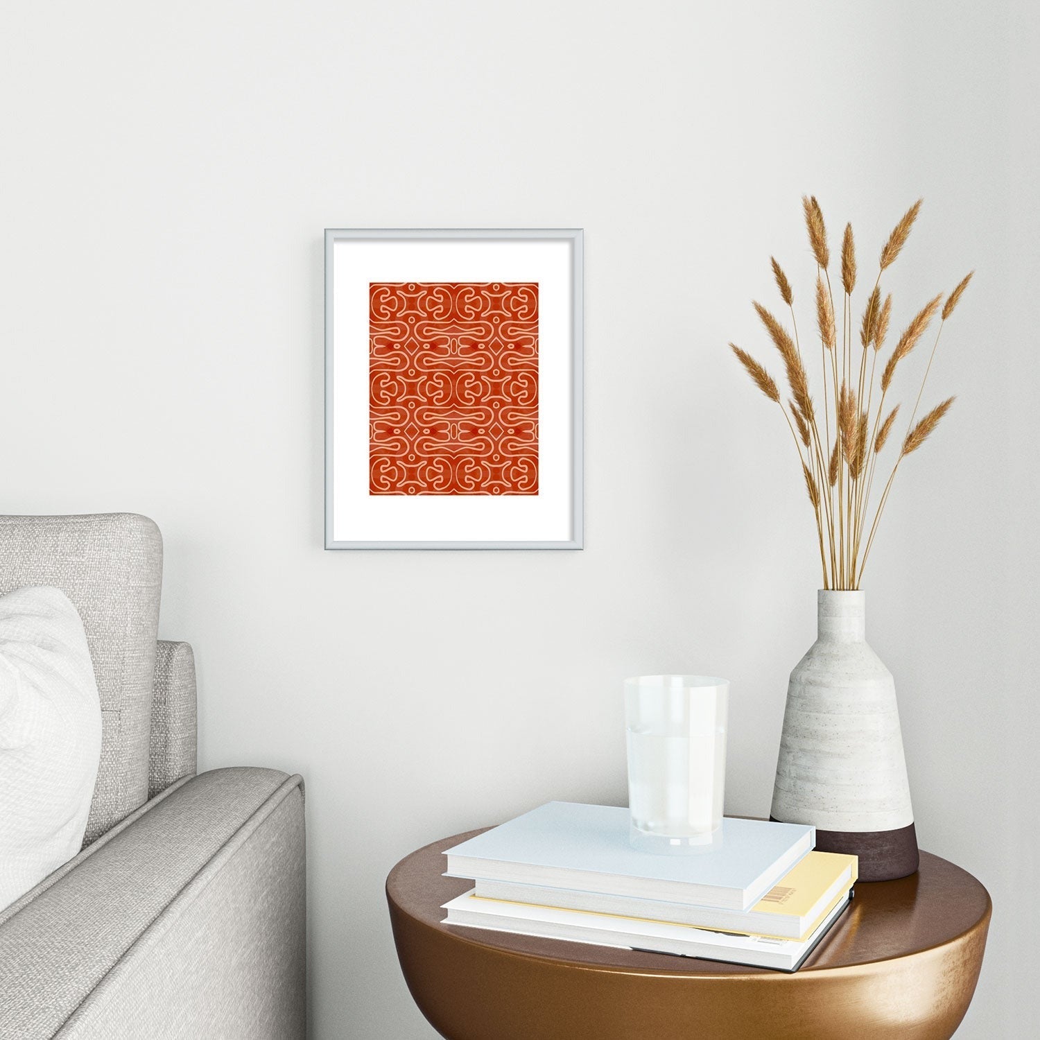 Mirimo Venexiana Burnt Orange Metal Framed Art Print