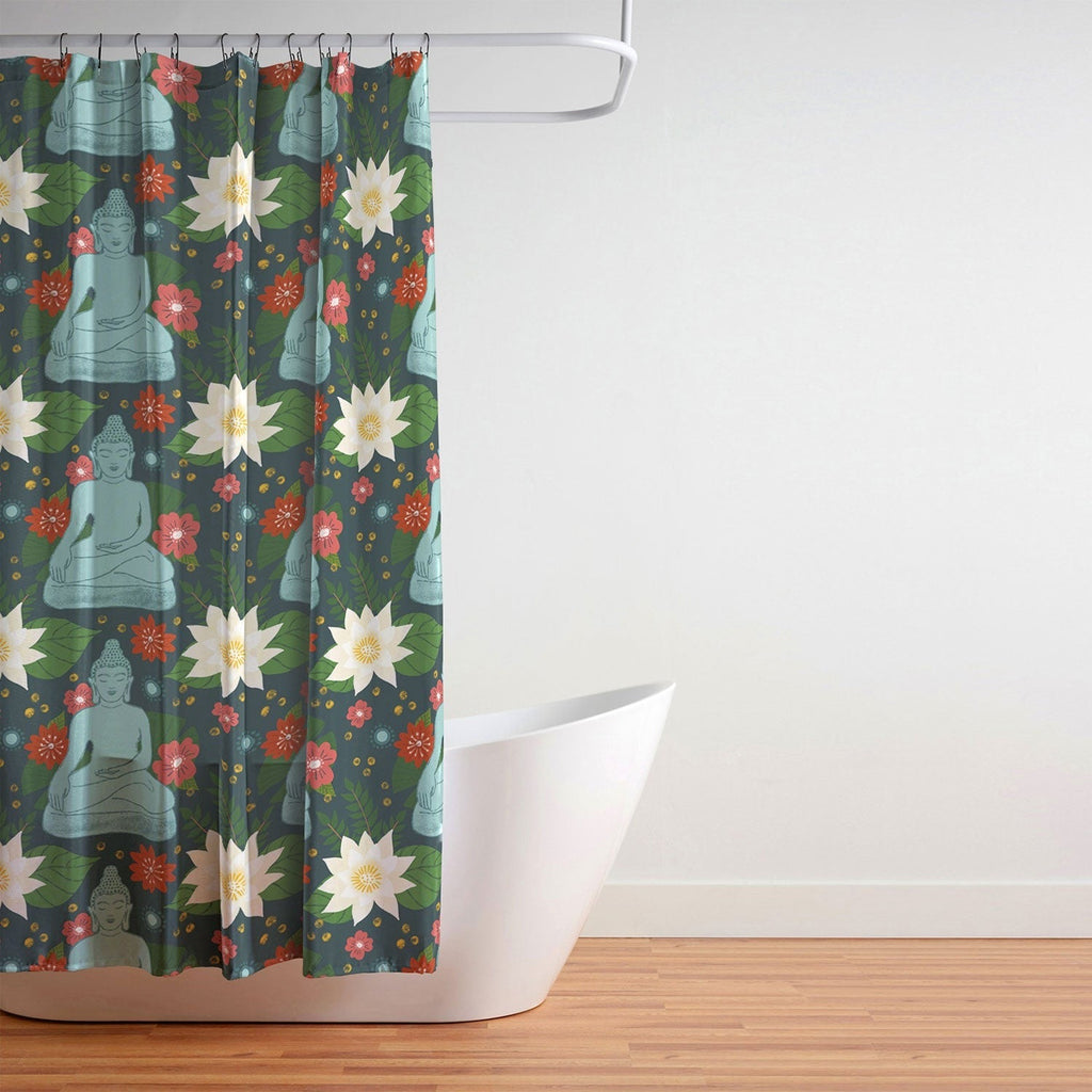 Design by Spark Meditating Lotus Buddha Shower Curtain