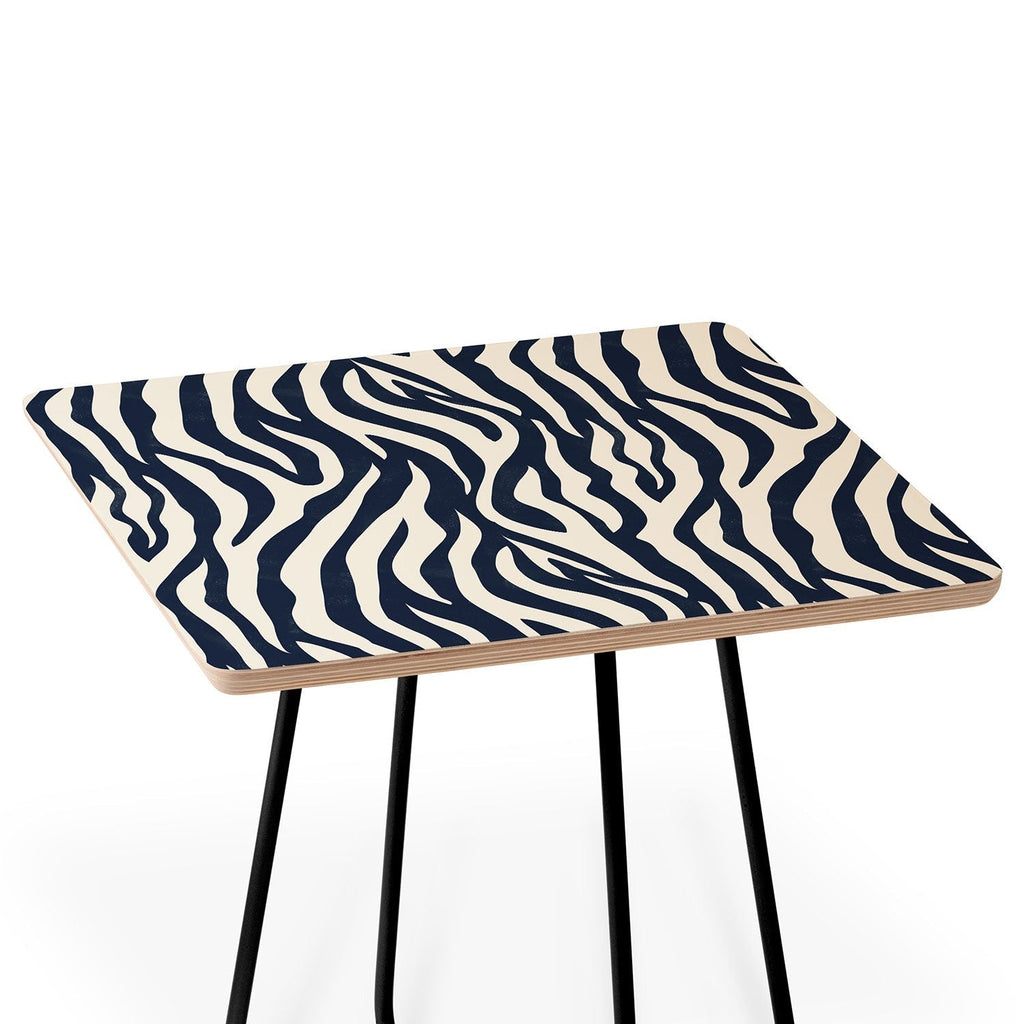 Avenie BR Navy Tiger Stripes Side Table