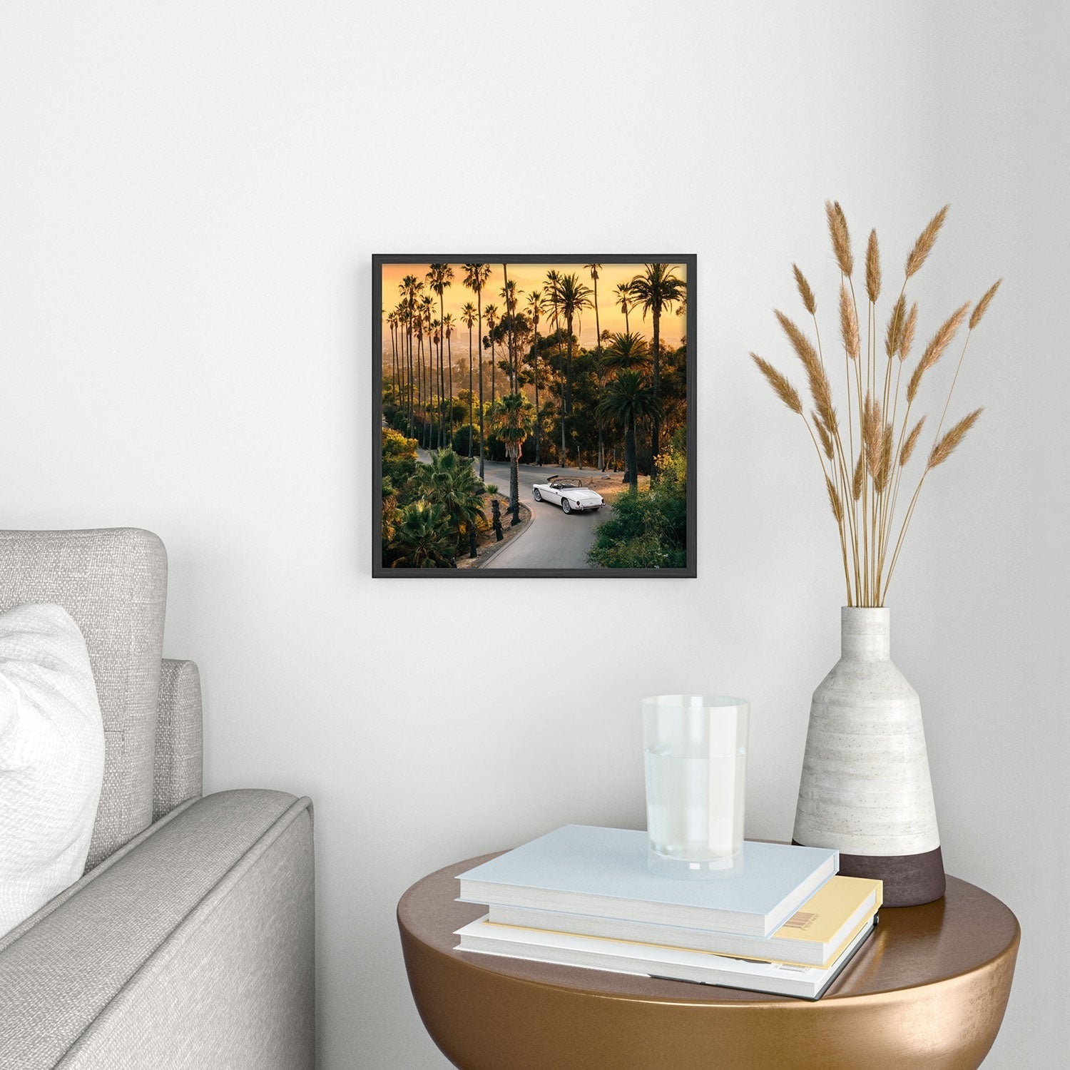 Gal Design Sunset Blvd Square Metal Framed Art Print