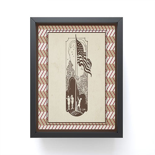 DENY Designs Flag Raisers Striped Square Framed Mini Art Print
